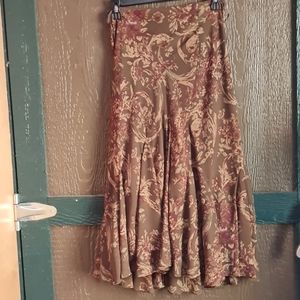Ralph lauren skirt size large below knee brown print